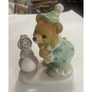 HOME INTERIOR HOMCO CLOWN BEAR WITH DOG FIGURINE‎ #8881 Babies Room Gift Deco